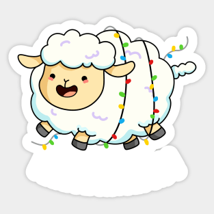 Fleece Navidad Cute Christmas Sheep Pun Sticker